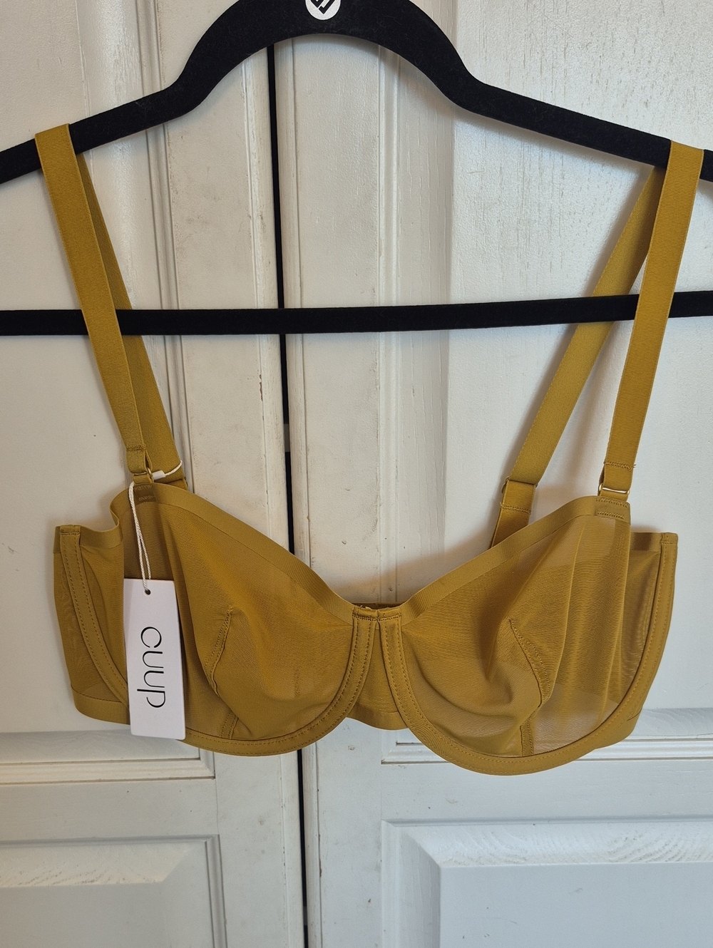 CUUP Mustard Mesh Balconette Underwire Bra - Modern Support